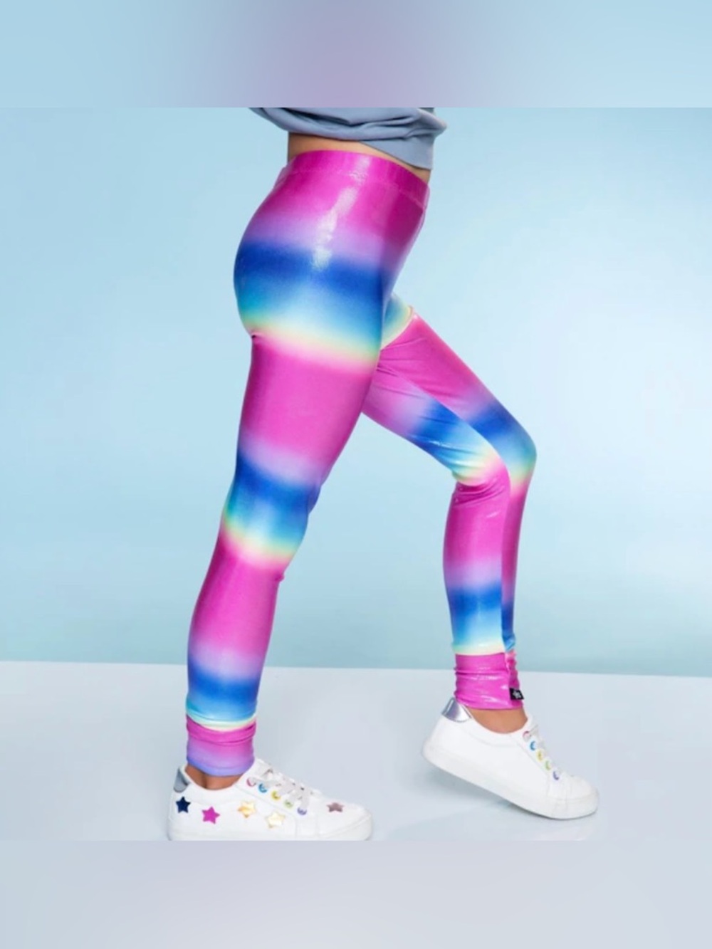 PixieLane Foil Rainbow Shine Leggings Tie-Dye Pink NWT Girls 6